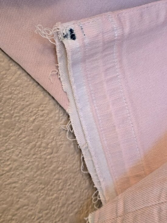 J Brand Blush Pink Jeans Size 23 Stretch Slim Straight Raw Hem USA Made - Picture 2 of 11